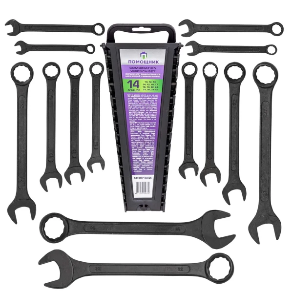 Набор ключей комбинированных 14пр. (10, 12-19, 22, 24, 27, 30, 32мм),в пластиковом держателе