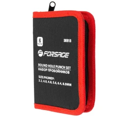 Набор пробойников 6пр. (3.2, 4, 4.8, 5.6, 6.4, 8мм),в сумке