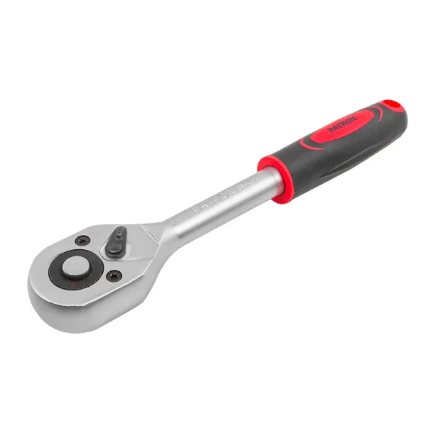 Трещотка реверсивная с резиновой ручкой 3/8''(L-205мм, 45зуб)