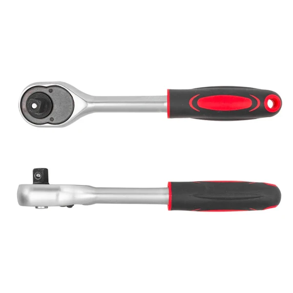 Трещотка реверсивная с резиновой ручкой 3/8''(L-205мм, 45зуб)