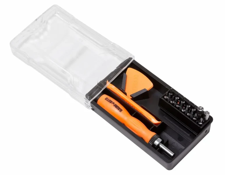 Отвертка многоцелевая реверсивная с набором бит, 20пр.(T,SL,PH,спец. биты: HEX 4,5мм),в футляре