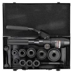 Пробойник гидравлический ручной 8т(Ø22, 27.5, 34, 43, 49, 60мм, сталь нерж.-1.6мм, медь/алюм.-3.2мм,ход штока-22мм),в кейсе