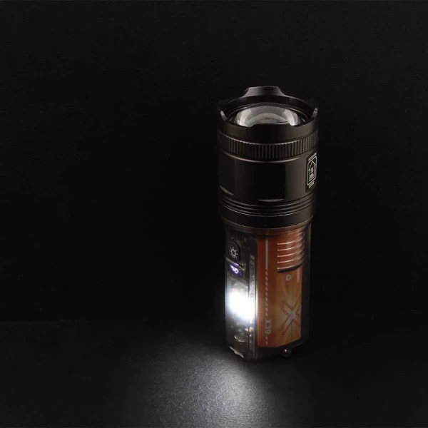 Фонарь ручной аккумуляторный с функцией повербанка и солнечной панелью (7 реж. работы, аккум. 1800мАч, 50Вт, время работы 3-8ч, время зар. 6ч, 2000м)