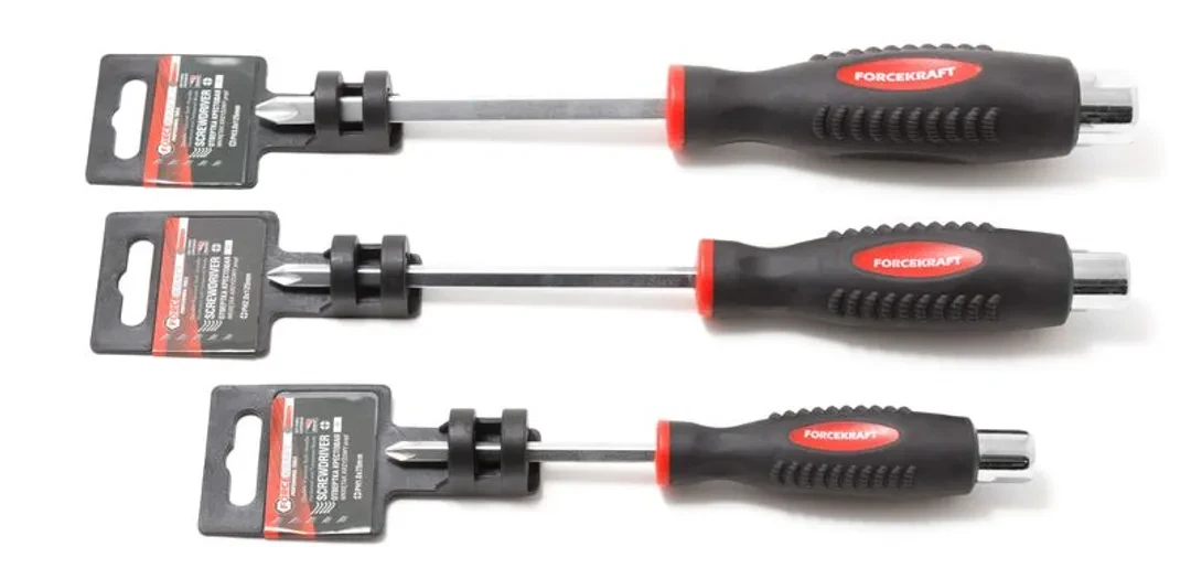 Отвертка крестовая силовая магнитная под ключ ''Profi''S2 PH2.0х125мм, на пластиковом держателе