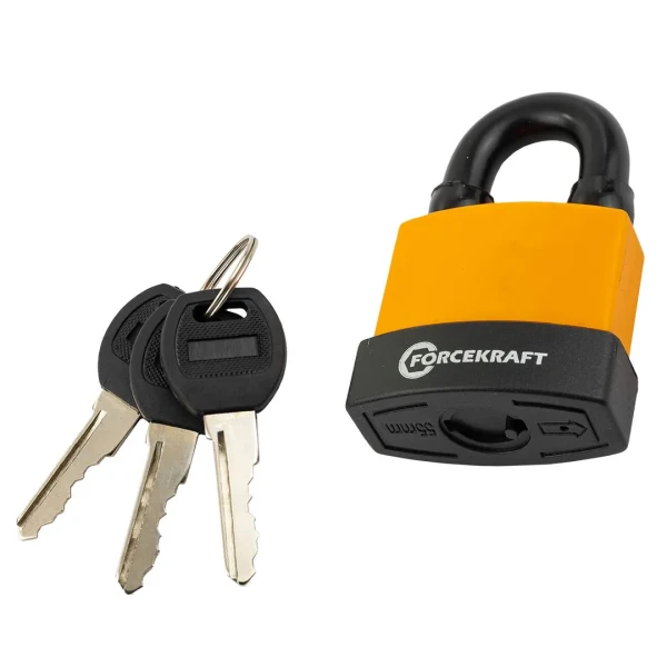 Замок навесной водонепроницаемый 55мм (дужка 10х9мм, пространство для замка 31х23мм, 3 ключа) в блистере