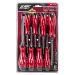 Набор отверток силовых магнитных 8пр (SL5.5x75мм, SL6.5x100мм, SL8х150мм, РН1х75мм, РН2х100мм, РН3х150мм, Т20х100мм, Т25х125мм) в блистере