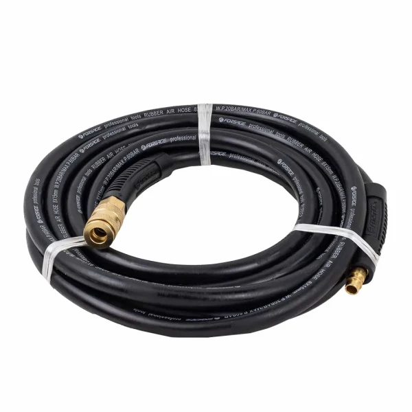 Шланг резиновый воздушный армированный с фитингами 8мм x 15мм x 5м (20-60бар, раб. t от -30 до +70°С)