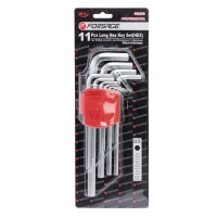 Набор ключей Г-образных 6-гранных длинных, 11пр.(1.5, 2, 2.5, 3, 4, 5, 6, 7, 8, 10, 12мм)в пластиковом держателе