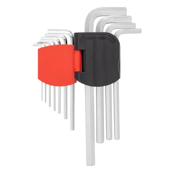 Набор ключей Г-образных 6-гранных длинных, 11пр.(1.5, 2, 2.5, 3, 4, 5, 6, 7, 8, 10, 12мм)в пластиковом держателе