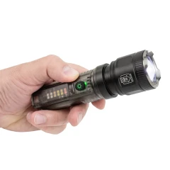 Фонарь ручной аккумуляторный с функцией повербанка и солнечной панелью (7 реж. работы, аккум. 1800мАч, 15Вт, время работы 2-6ч, время зар. 4ч, 1000м)