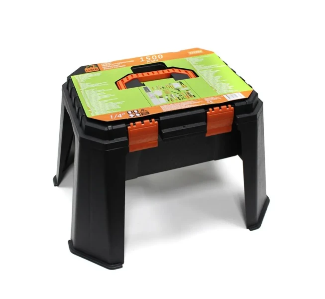 Набор инструментов 1500пр.1/4''(6гр)(5-13мм,шарнирно-губцевый инстр.,отвертки,биты,уровень,молоток,расходник,кейс-слесарный стул max нагр.120кг)