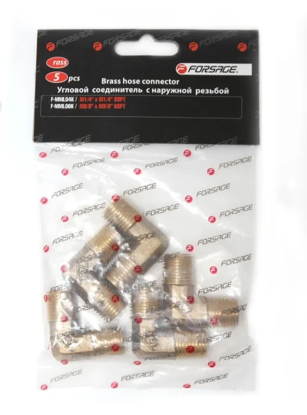 Соединитель угловой наруж.резьба 3/8''х3/8'', к-т 5шт.