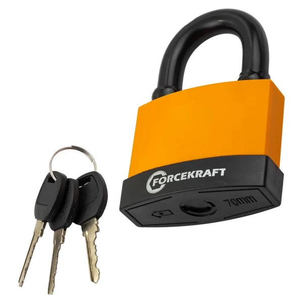 Замок навесной водонепроницаемый 70мм (дужка 12х10мм, пространство для замка 37х30мм, 3 ключа) в блистере