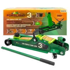 Домкрат подкатной гидравлический низкопрофильный 3т (поворотная ручка 360°,h min 85мм, h max 385мм)