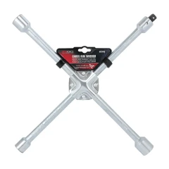 Ключ балонный крестовой 17-19-21-22мм с адаптером 1/2''на пластиковом держателе