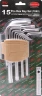 Набор ключей TORX Г-образных, 15пр.(Т6, T7, T8, T9, Т10, Т15, Т20, Т25, Т27, Т30, Т40, Т45, Т50, Т55, Т60)в пластиковом держателе