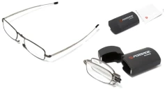 Очки для чтения компактные (+2.50, металлическая оправа), в пластиковом футляре