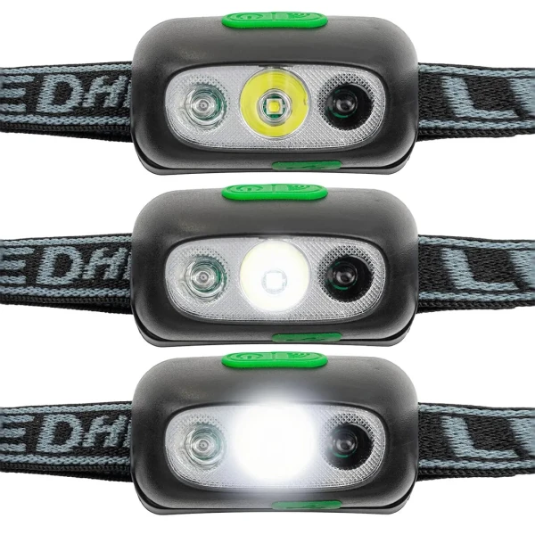 Фонарь светодиодный налобный аккумуляторный с сенсором бесконтактного включения (4 реж.раб.,500мАч,80-180Лм,время раб.90-210мин,время зар.120мин)