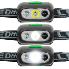 Фонарь светодиодный налобный аккумуляторный с сенсором бесконтактного включения (4 реж.раб.,500мАч,80-180Лм,время раб.90-210мин,время зар.120мин)