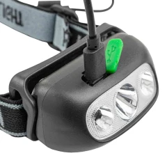 Фонарь светодиодный налобный аккумуляторный с сенсором бесконтактного включения (4 реж.раб.,500мАч,80-180Лм,время раб.90-210мин,время зар.120мин)