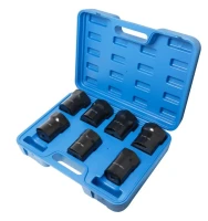 Набор головок для ступичных гаек 7пр.(55мм 6гр., 2-3/8''6R, 2-1/2''6R, 2-3/8''6PT, 2-9/16''6R, 2-1/2''6PT, 2-3/4 6R),в кейсе