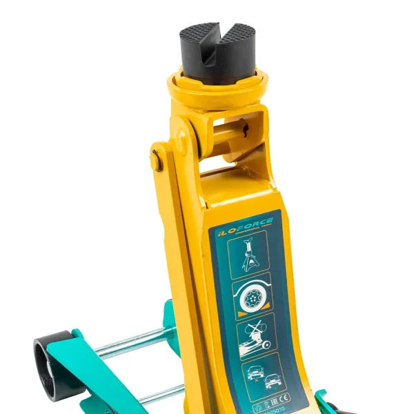 Домкрат подкатной гидравлический низкопрофильный 3т (поворотная ручка 360°,h min 85мм, h max 385мм)