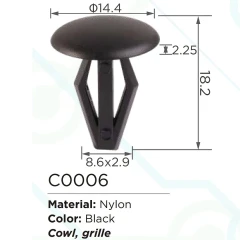 Клипса для крепления внутренней обшивки а/м Ниссан пластиковая (100шт/уп.)