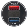 Автомобильное зарядное устройство FY-208 с вольтметром (12V-24V, USB:5V-Max 2.4A, QC3.0: 5V/3A,9V/2A,12V/1.5A)