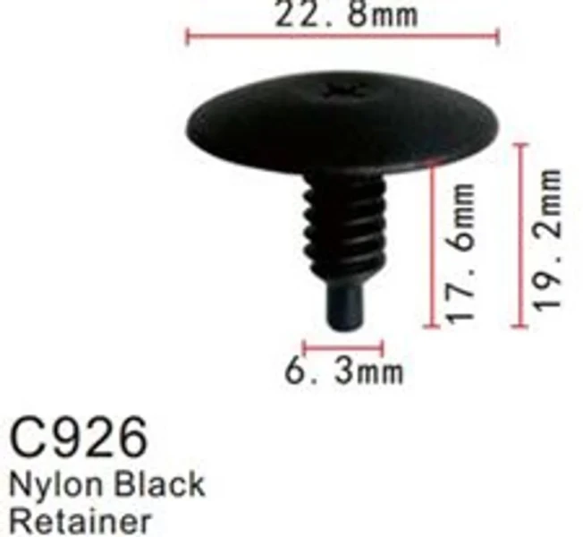 Клипса для крепления внутренней обшивки а/м Ягуар/ европейских а/м пластиковая (100шт/уп.)