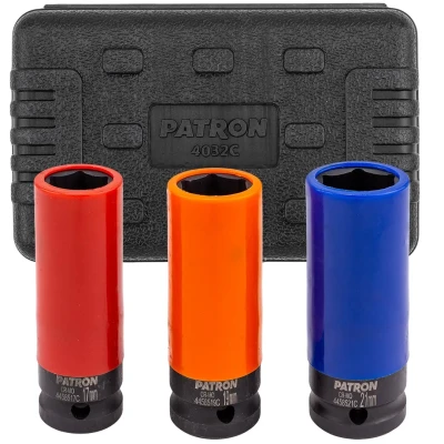 Головки ударные тонкостенные, набор 3пр., 1/2''(6гр.)