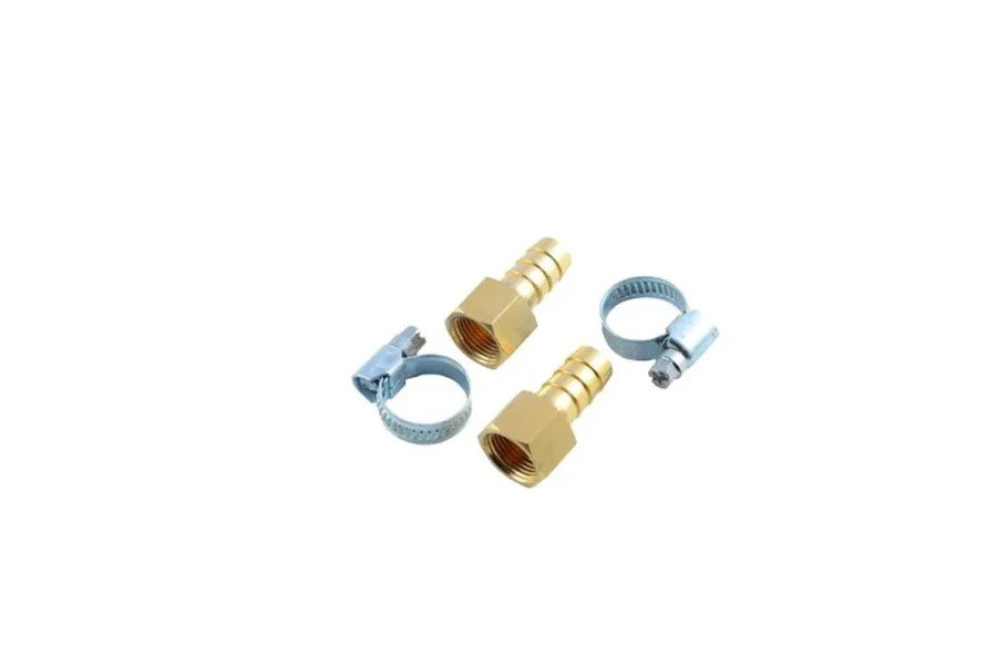 Штуцер пневматический внутр. резьба 1/2''- ''елочка''8мм( к-т 2 шт. + хомуты для крепежа) в блистере