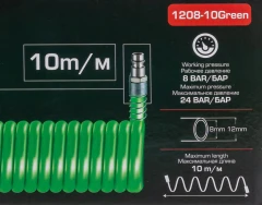 Шланг витой полиуретановый 8мм х 12мм х 10м с быстроразъемами