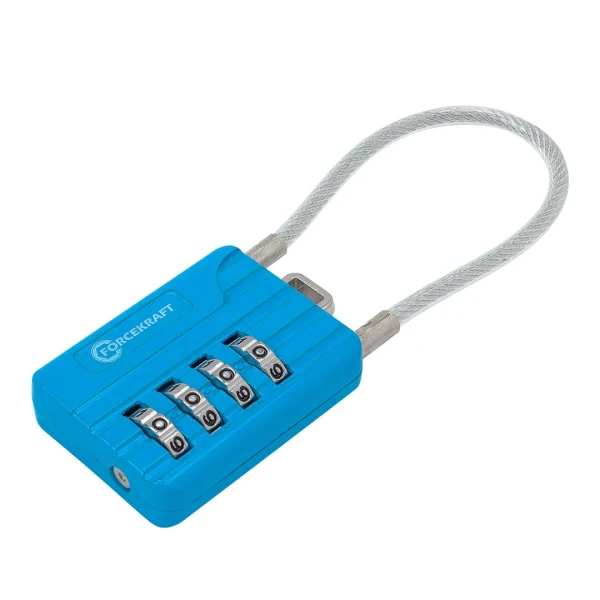 Замок навесной с кодовым паролем и гибкой дужкой 40х30х10мм(дужка 3мм, пространство для замка 52х21мм, код 4 цифры) в блистере