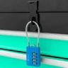 Замок навесной с кодовым паролем и гибкой дужкой 40х30х10мм(дужка 3мм, пространство для замка 52х21мм, код 4 цифры) в блистере