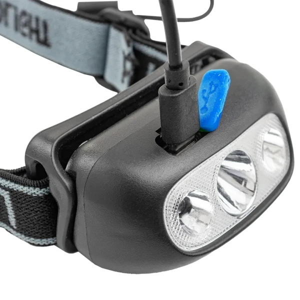 Фонарь светодиодный налобный аккумуляторный с сенсором бесконтактного включения (4 реж.раб.,500мАч,80-180Лм,время раб.90-210мин,время зар.120мин)