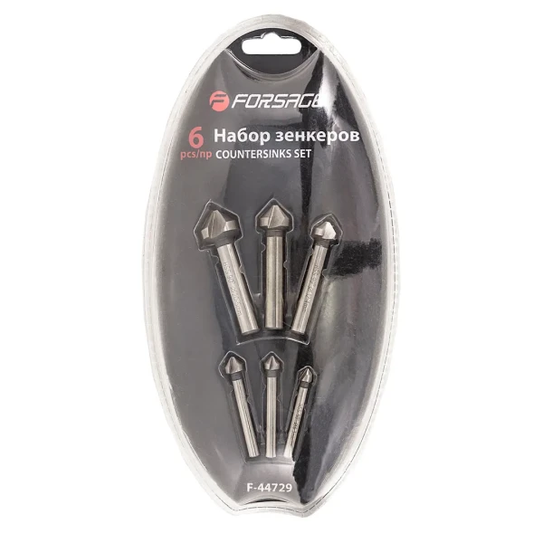 Набор зенкеров ,6пр. (6.3,8.3,10.4,12.4,16.5,20.5мм),в блистере