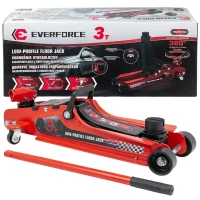 Домкрат подкатной гидравлический низкопрофильный 3т (поворотная ручка 360°,h min 85мм, h max 385мм)