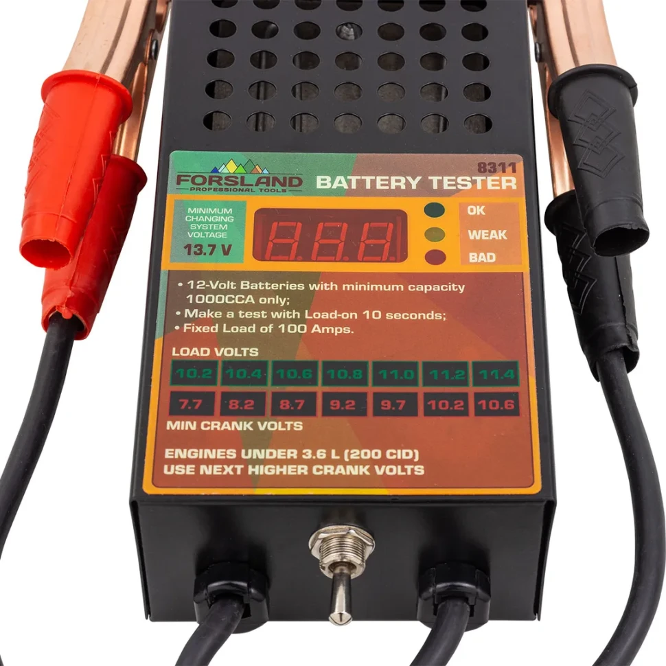 Тестер аккумуляторных батарей цифровой 12V, 100A, 200Ah