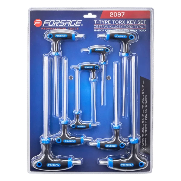 Ключи T-образные TORX, набор 9пр.