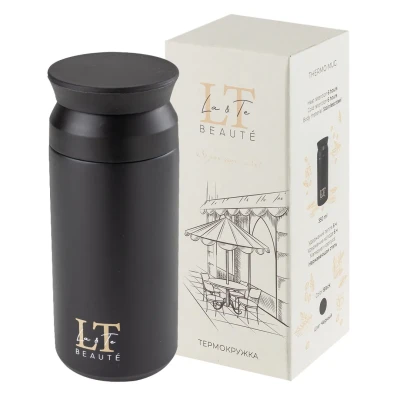 Термокружка 350мл(нерж.сталь,горячее-до 6ч,холодное-до 6ч,цвет черный)