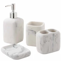 Набор для ванной комнаты 4пр. (мыльница, дозатор для мыла, подставка для зубных щеток, подставка для косметических аксессуаров)