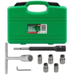 Набор фрез для чистки и восстановления посадочных мест форсунок, 7пр. (размер фрез: 17x21, 17x19, 15x19, 17x17мм) в кейсе