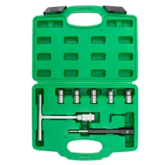 Набор фрез для чистки и восстановления посадочных мест форсунок, 7пр. (размер фрез: 17x21, 17x19, 15x19, 17x17мм) в кейсе