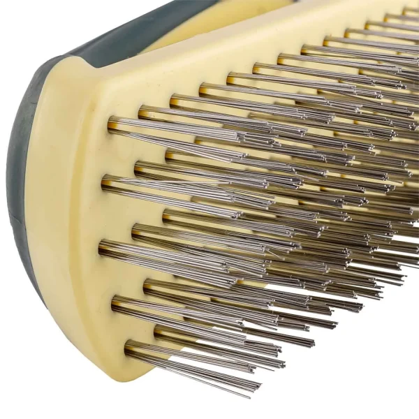 Щетка по металлу ручная в пластиковом корпусе с прорезиненной рукояткой (проволока из нержавеющей стали, 5x18рядов)