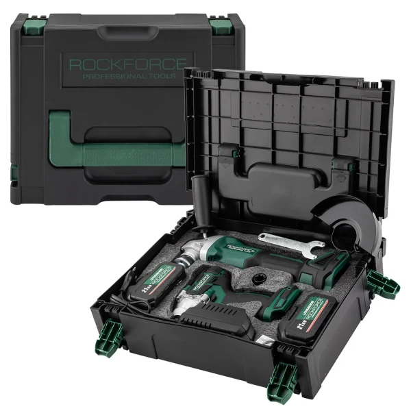 Набор инструментов аккумуляторных 1/2''1/4''(Шуруповерт JCB-18BLID-B + Машина углошлифовальная JCB-18AG-B)