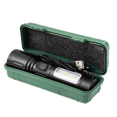 Фонарь ручной аккумуляторный (6 режимов работы, аккум. 1200мАч, время работы 2-4ч, время зар. 3ч, алюм. корпус) в пластиковом кейсе