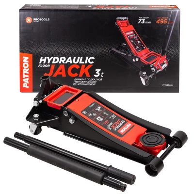 Домкрат подкатной гидравлический двухпоршневой, 3т
