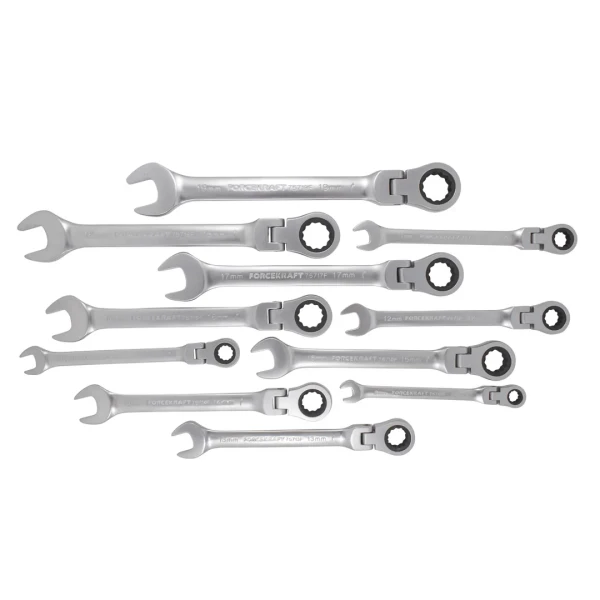 Набор ключей комбинированных трещоточных с шарниром 11пр. (8,10,11,12,13,14,15,16,17,18,19мм)в пластиковом держателе