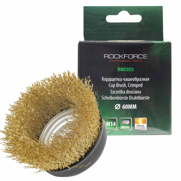 Кордщетка чашеобразная латунная для УШМ 60мм (М14)