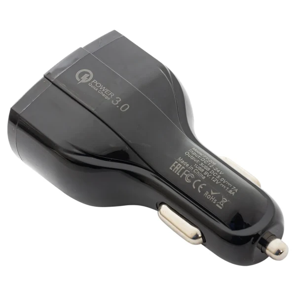 Автомобильное зарядное устройство FY-206 (12V-24V, USB 2/TYPE-C:5V-Max 2.4A, QC3.0: 5V/3A,9V/2A,12V/1.5A)